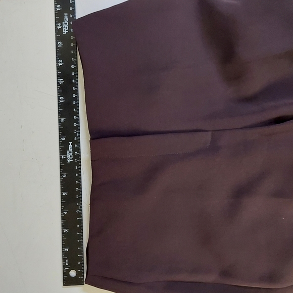 Louben Brown Front Zip  Trouser Triacetate ‎ Pants Women Size 4 - Picture 4 of 8